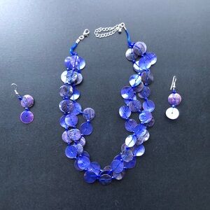Purple/Blue Necklace & Earrings